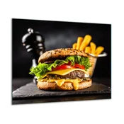 shumee Steklena zaščitna plošča ZA štedilnik 60x52 hamburger
