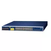 PLANET IGS-R4215-24P4X mrežno stikalo Upravljano L2+ Gigabit Ethernet (10/100/1000) Power over Ethernet (PoE) 1U Modra