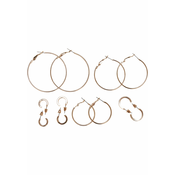 Basic hoop earrings 6-pack - gold color