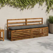 vidaXL Blazina za klop VIANEN 100% poliester Siva 180 x 30 x 12 cm