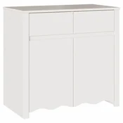 Vidaxl Strani šal Drammen Bela 79 x 43 x 75.5 cm Trden borov les