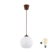 Brilagi - LED luster na sajli RETRO GLASS 1xE27/60W/230V O 15 cm braon/bela