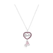 Ogrlica Carat Shop Barbie s kristalnim srcem in kotalko (BMN00004)