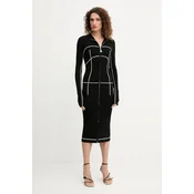 Patrizia Pepe Pletena obleka 8A1522 K265 FG09 Črna Regular Fit