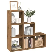 shumee vidaXL Polica, 3-nadstropna, Artisan hrast, 99x29x99 cm