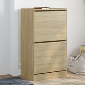 vidaXL Omarica za čevlje z 2 predaloma sonoma hrast 60x42x108 cm