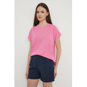 Bombažna kratka majica North Sails ženska, roza barva, 093372
