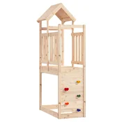 vidaXL Igralna stolpnica Rjava 53 x 110,5 x 214 cm Masivno borovo les