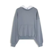 Bershka Majica dimno modra/svetlo siva
