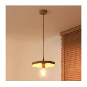 Duolla - Luster na sajli IRONLINE 1xE27/15W/230V, precnik 30 cm, bež/bakarna
