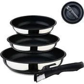 Bergner Komplet ponev iz nerjavečega jekla z nelepljivo površino BG-32292-MM Click&Cook žar 3 kosi 18, 20, 24 cm