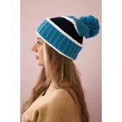 Womens cap Kinga K297 turquoise + navy blue