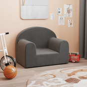 Djecja sofa antracit od mekanog pliša