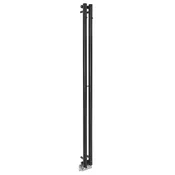 Kopalniški radiator PILON 122x1800mm, z 2 kljukama, črna mat - Črna mat barva - 122x1800 mm - Sapho - PILON - 24 - Jeklo - Oblika I - Oblika I - 122 - 1800 - 5.3 - 14