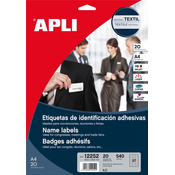 APLI APLI Samolepilne odstranljive imenske nalepke 20 listov, (20370967)