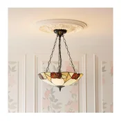 Endon 111879 - Luster na lancu Tiffany INGRAM 3xE27/10W/230V precnik 45 cm