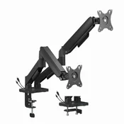 MA-DA2U-01 Gembird Podesivi stoni nosac za 2 monitora sa USB portovima, 17-32, 9kg