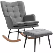 Homestar Gugalnik s taburejem 64x89x90 cm temno siv
