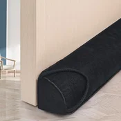 Tesnilo pod vrata proti prepihu 102 cm, črno, izolacijsko, vzdržljivo, za notranja vrata in okna, s steklenimi kroglicami, bombaž/poliester, enostavna montaža z lepilnim trakom, za varčevanje z