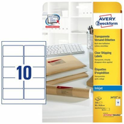 AVERY ZWECKFORM etikete J4722-25, 96x50,8 mm, prozorne