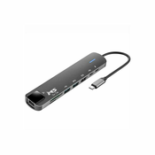 USB HUB C300, HDMI1.4+USB3.0+USB2.0+PD+TYPE C 2.0+SD/TF+RJ45 100 M, MS