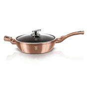 Berlingerhaus Globoka ponev z marmorirano površino in pokrovom, premer 28 cm, serija Rosegold Metallic Line