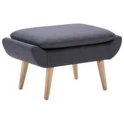 Vidaxl Stolček za noge z oblogo iz blaga 73x43x42 cm temno siv