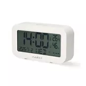 Nedis CLDK2005WT - Digitalni sat sa alarmom, termometrom i higrometrom 2xAA beo