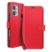 OEM Mayaxess, Denarnica etui Honor 600 Lite z zapestnim trakom in oporo, Rdeča, (5000273854)