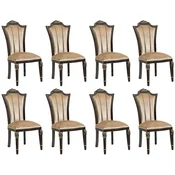 Casa Padrino luxury baroque dining chair set of 8 light brown - Baroque Furniture