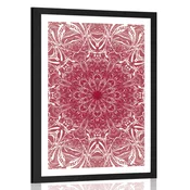 Plakat s paspartujem rožnata rozeta - 60x90 no frame