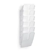 DURABLE stensko stojalo za prospekte Flexiplus A4, 6 predalov, pokončno, prozorno