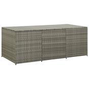 vidaXL Vrtna škatla za shranjevanje poli ratan 180x90x75 cm siva