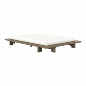 Rjava zakonska postelja iz masivnega bora z letvenim dnom 180x200 cm Japan – Karup Design