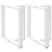 Vidaxl Noge za jedilno mizo v obliki črke T, 2 kosa, bele barve, 70x35x(72-73) cm, jeklo