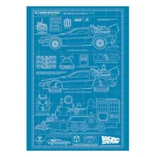 Fanattik Back to the Future Time Machine Blueprint Art Print ( 070957 )