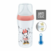 NUK Perfect Match otroška steklenička MICKEY z nadzorom temperature 260 ml rdeča