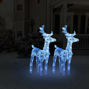Božicni sobovi 2 kom plavi 80 LED žarulja akrilni