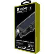 Sandberg Prenosni USB 24000 mAh, zunanji sončni powerbank, za pametne telefone, črn