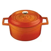 Saucepan, cast iron, 32 cm, Trendy, orange colour  - LAVA brand