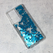 Ovitek Fluid Liquid Heart za Samsung Galaxy S21 Ultra 5G, Teracell, modra