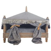 Casa Padrino baroque dog bed gray/brown - Handmade antique style dog bed - Magnificent dog furniture in baroque style - Antique style pet furniture - Baroque pet furniture