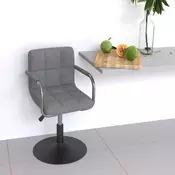 Vidaxl vidaXL Barski stol svetlo sive barve, oblazinjen z žametom