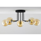 JUPITER 2038 BU 5 CZ/MS BU | Burano Jupiter stropne svjetiljke svjetiljka 5x G9 crno, zlatno, jantar