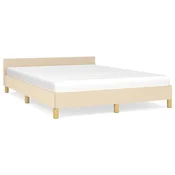 Vidaxl Posteljni okvir brez vzmetnice krem 140x190 cm blago
