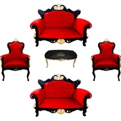 PompA¶A¶s by Casa Padrino luxury baroque living room set red/black/gold - PompA¶A¶s baroque living room furniture designed by Harald GlA¶A¶ckler
