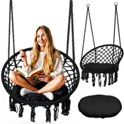 Northix Viseči vrtni gugalnik BOHO črn