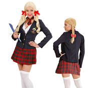 Kostum šolarka College Girl, črno/rdeč