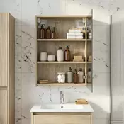 vidaXL Kopalniška ogledalna omara Sonoma hrast 43 x 16 x 62.5 cm