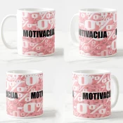 Keramicka šolja Motivacija 0%, 330ml, Roze